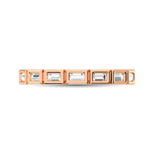 14K Rose Gold 1/4 Ct.Tw. Diamond Straight Buggete Stackable Band