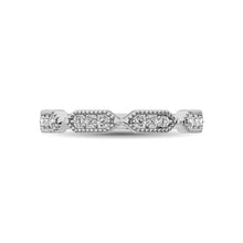 Beaded Style Band set with 1/6 Ctw Diamond in 14K White Gold