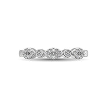Round and Marquise Shape 1/6 Ctw Diamond Stackable Band