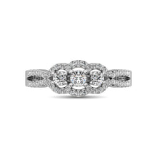 14K White Gold 1/2 Ct.Tw. Diamond Engagement Ring