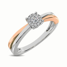 10K Two Tone 1/10 Ct.Tw. Diamond Engagement Ring
