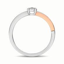 10K Two Tone 1/10 Ct.Tw. Diamond Engagement Ring