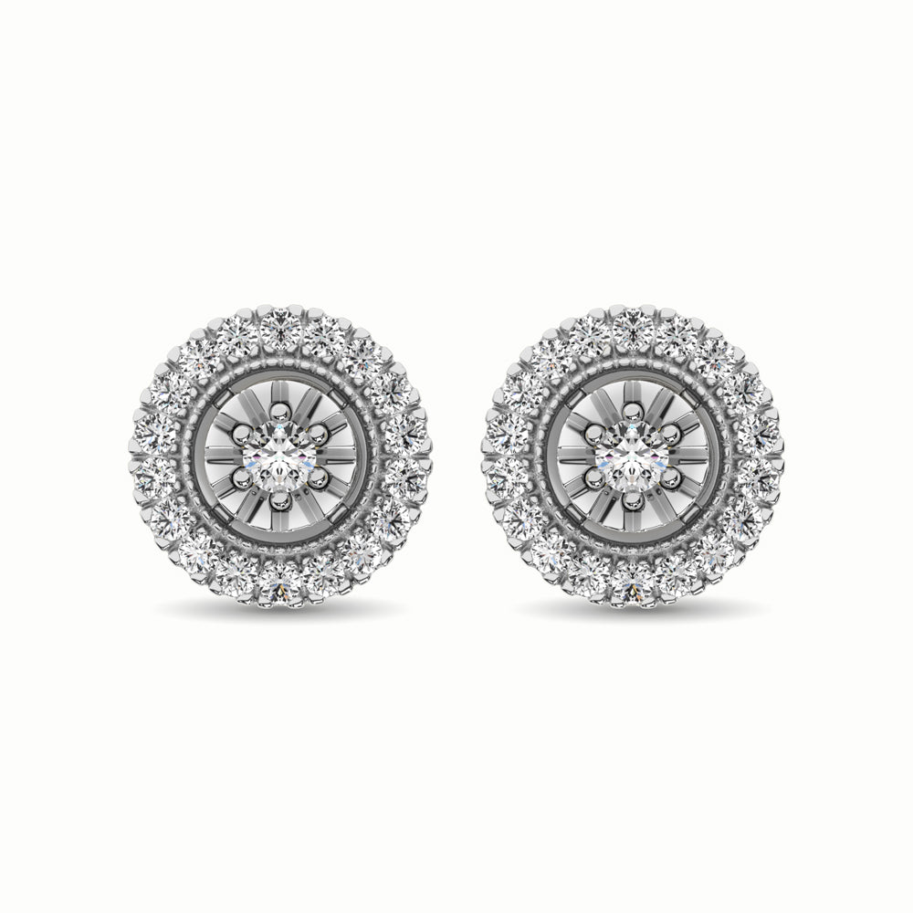 10K White Gold 1/3 Ct.Tw. Diamond Stud Earrings