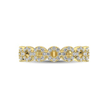 14K Yellow Gold 1/3 Ct.Tw. Diamond 7 Station Stackable Band