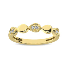 14K Yellow Gold 1/20 Ct.Tw. Diamond  Pear Shape Stackable Band