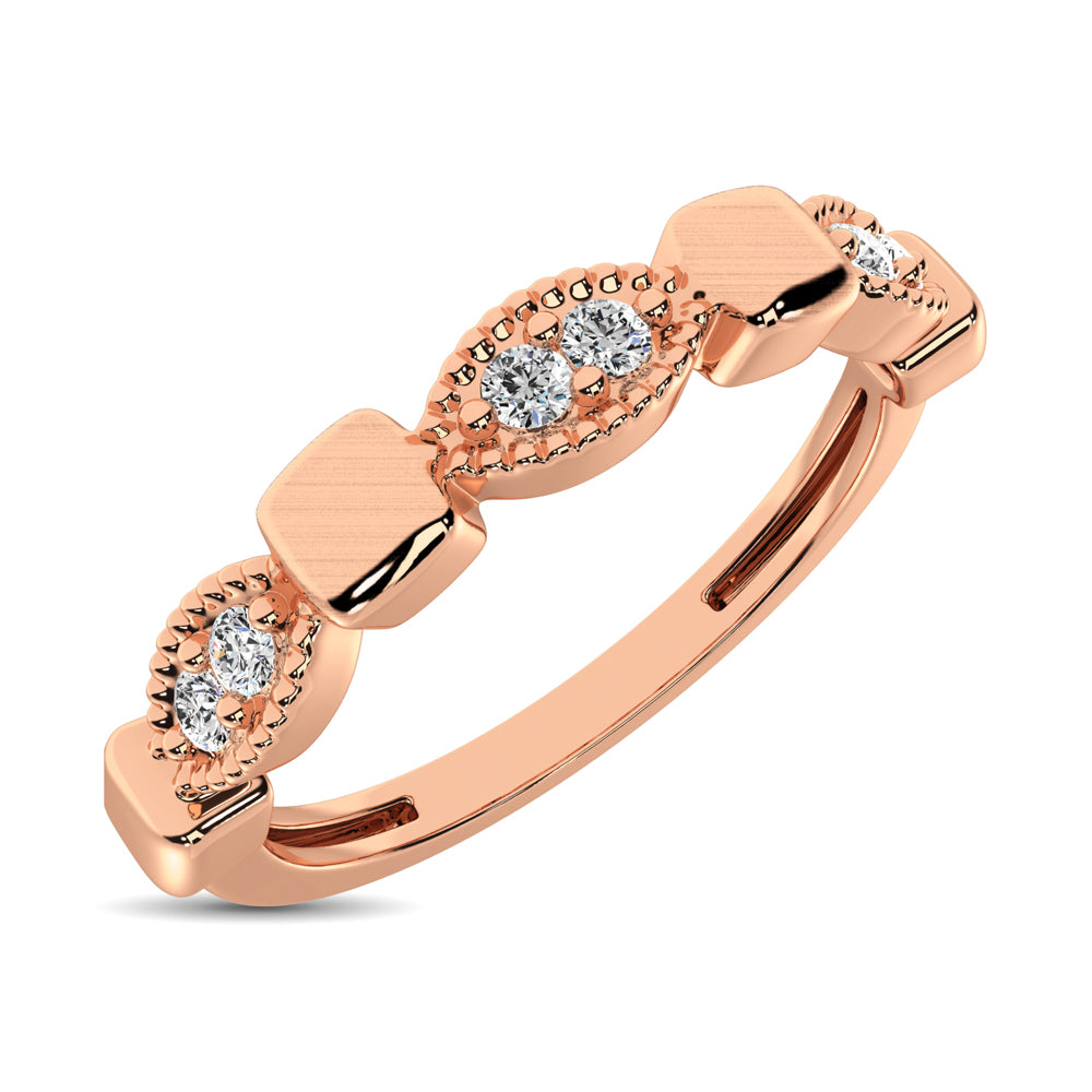 14K Rose Gold 1/10 Ct.Tw. Diamond Stackable Band