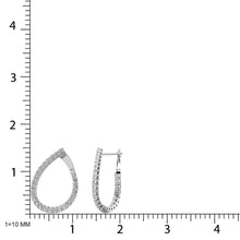 14K White Gold Diamond 2 Ct.Tw. Hoop Earrings