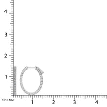 14K White Gold Diamond 9/10 Ct.Tw. In and Out Hoop Earrings