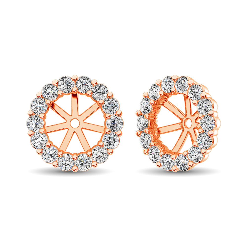 14K Rose Gold Diamond 1/4 Ct.Tw. Earrings Jacket