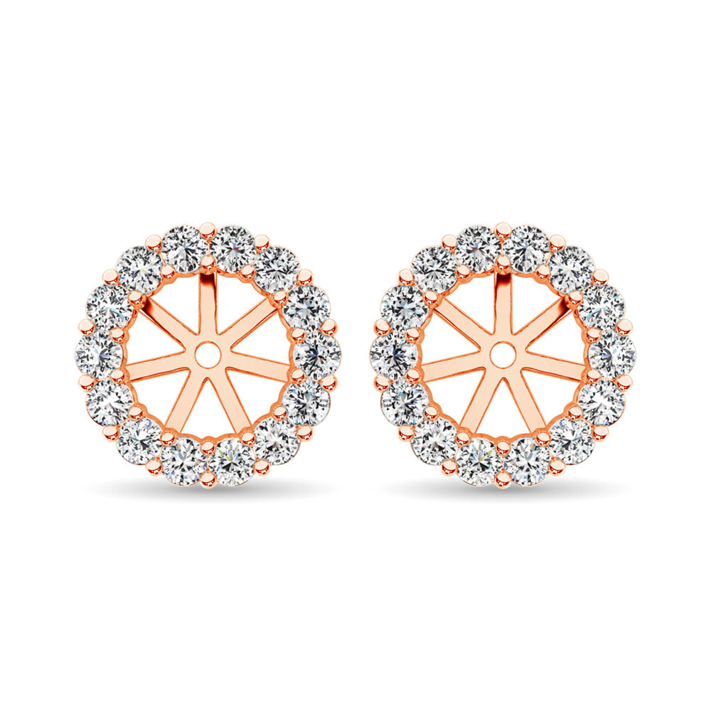 14K Rose Gold Diamond 1/4 Ct.Tw. Earrings Jacket