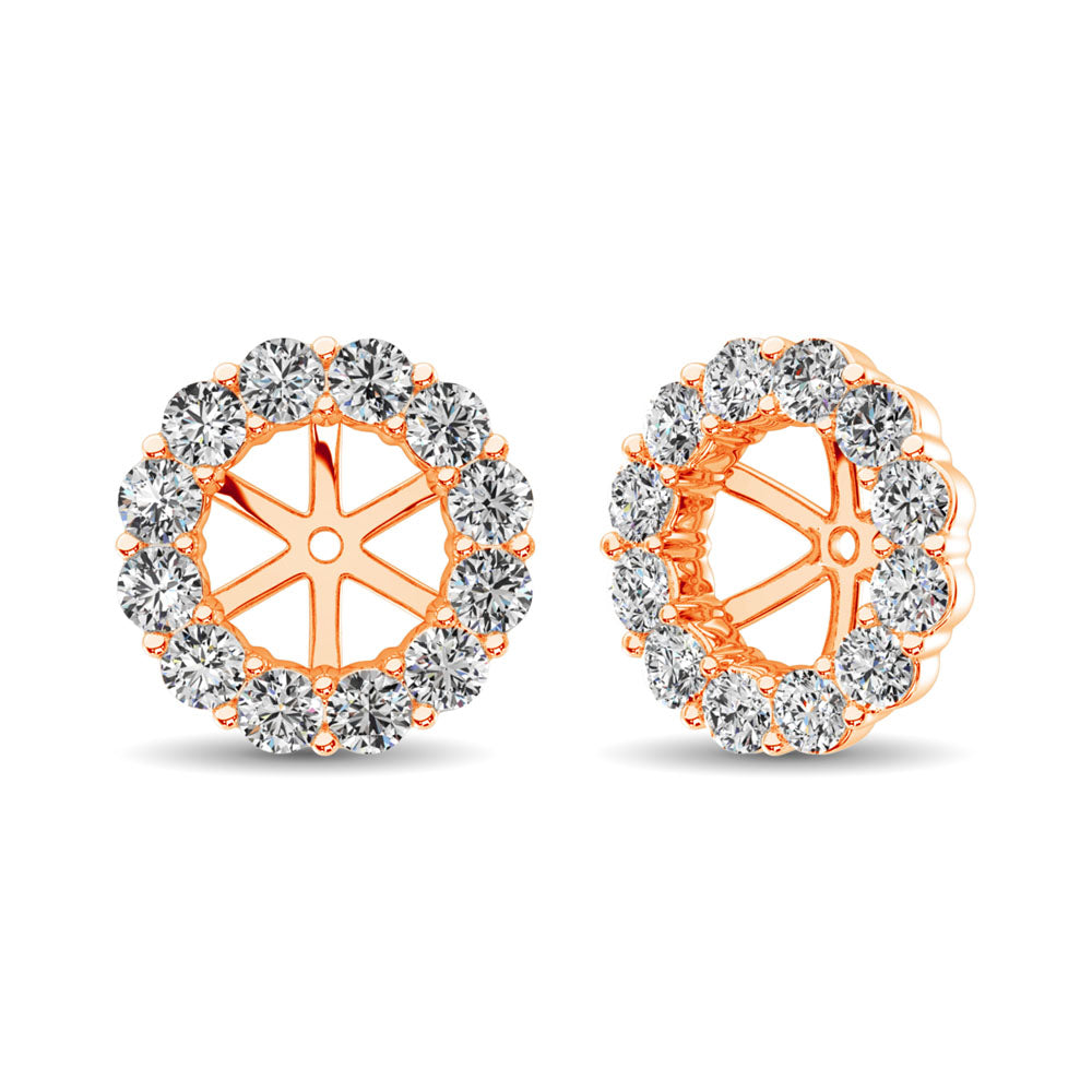 14K Rose Gold Diamond 1/3 Ct.Tw. Earrings Jacket