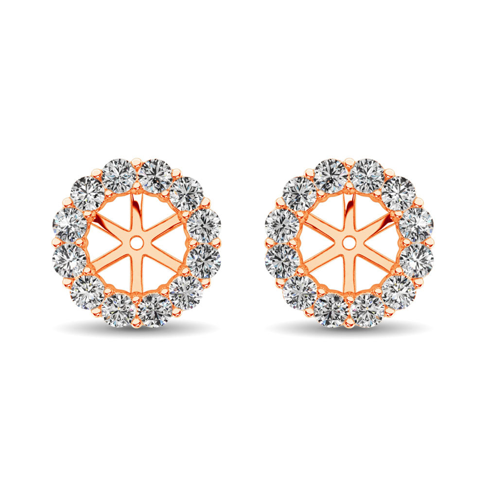 14K Rose Gold Diamond 1/3 Ct.Tw. Earrings Jacket