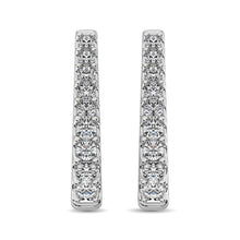 10K White Gold Diamond 1 Ct.Tw. Classic Hoop Earrings