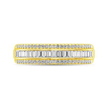 14K Yellow Gold Round and Baguette Diamond 2/5 Ct.Tw. Anniversary Band