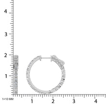 10K White Gold Diamond 1/2 Ct.Tw. In and Out Hoop Earrings