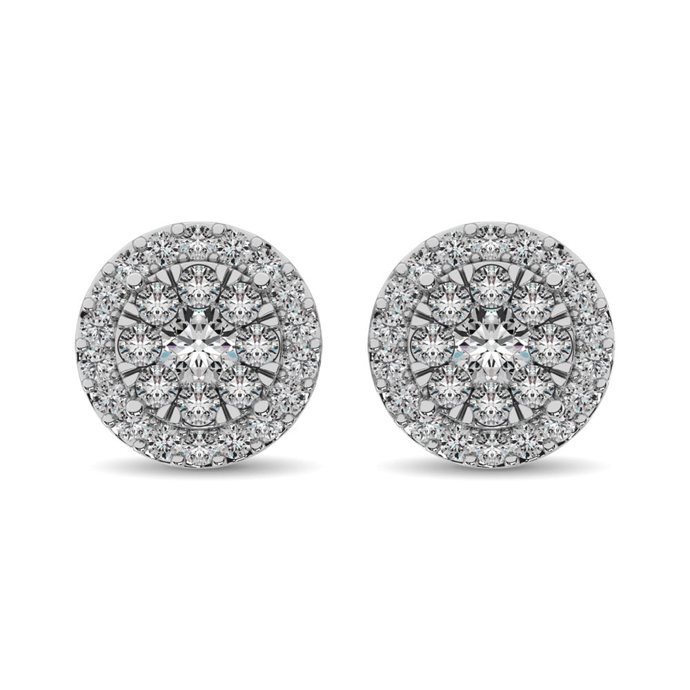 Diamond Stud earrings 3/4 ct tw in 14K White Gold