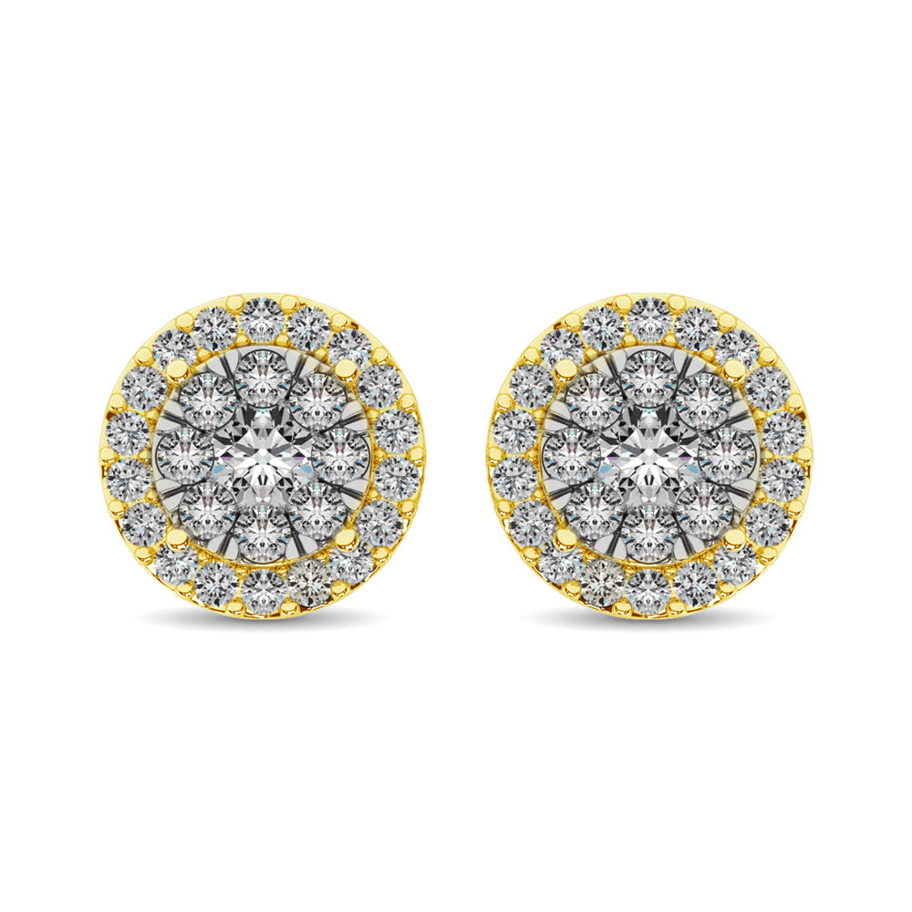 Diamond Stud earrings 3/4 ct tw in 14K Yellow Gold