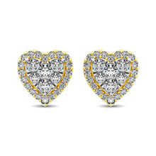 Diamond 3/4 ct tw Heart Earrings  in 14K Yellow Gold