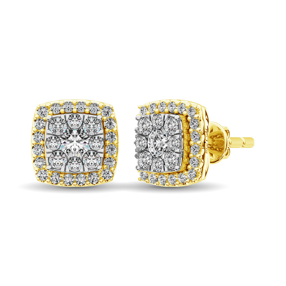 Diamond Stud earrings 3/4 ct tw in 14K Yellow Gold