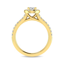Diamond Classic Shank Single Halo Bridal Ring 1 ct tw Round Cut in 14K Yellow Gold