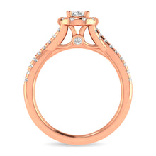 Diamond  Twist Shank Single Halo Bridal Ring 1 ct tw Oval Cut in 14K Rose Gold