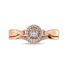 Diamond Bridal Ring 1/6 ct tw in Round-cut 10K Rose Gold