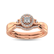 Diamond Bridal Ring 1/6 ct tw in Round-cut 10K Rose Gold