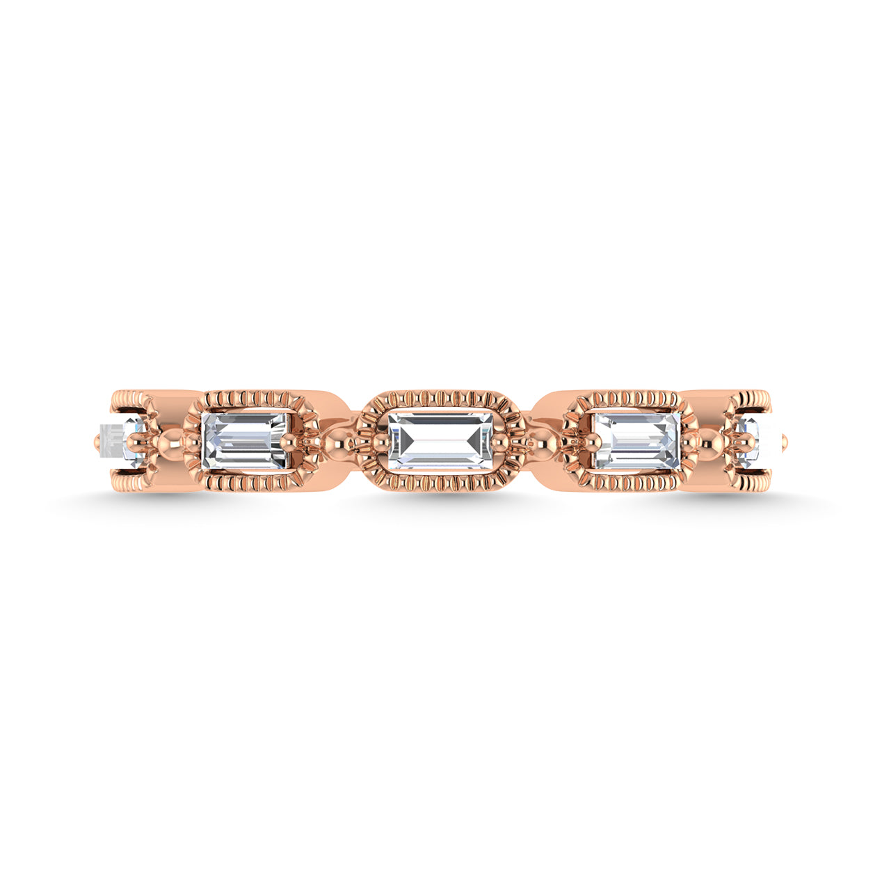 Diamond 1/4 Ct.Tw. Baguette Cut Anniversary Band in 14K Rose Gold