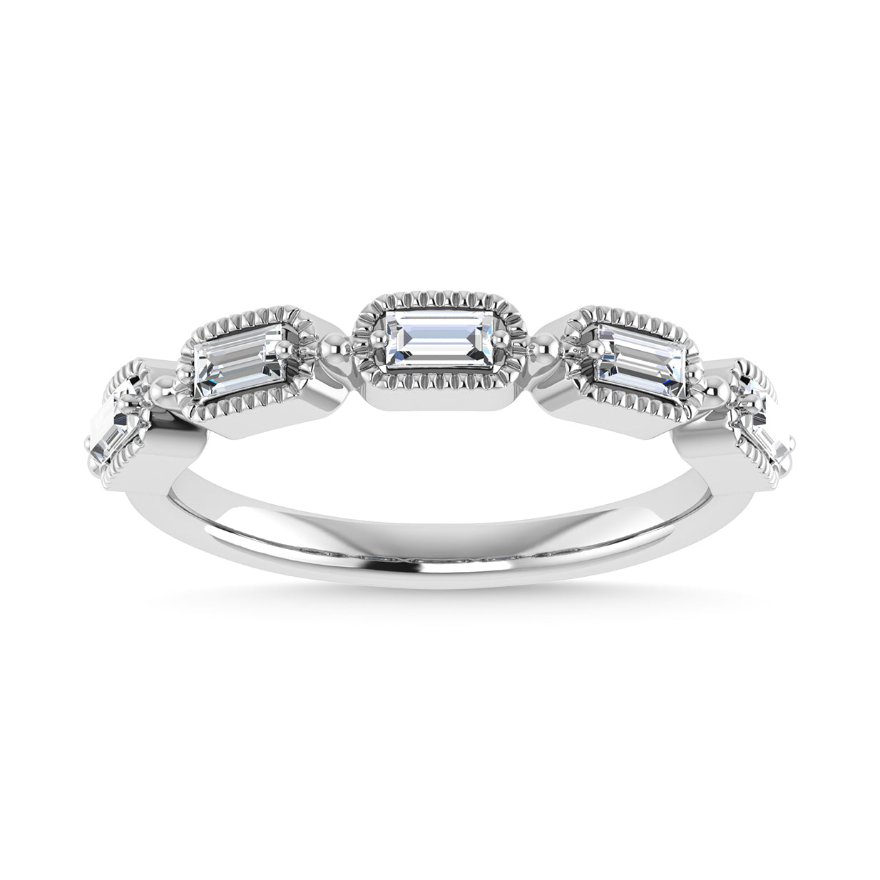 Diamond 1/4 Ct.Tw. Baguette Cut Anniversary Band in 14K White Gold