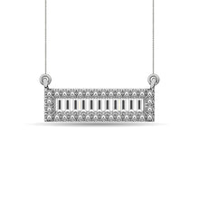 Diamond 1/6 Ct.Tw. Round and Baguette Fashion Necklace in 10K White Gold