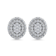 Diamond 5/8 Ct.Tw. Cluster Fashion Earrings in 14K White Gold Gold