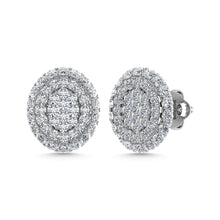 Diamond 5/8 Ct.Tw. Cluster Fashion Earrings in 14K White Gold Gold