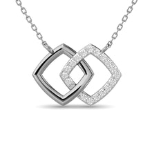 Diamond 1/6 ct tw Symatrical Square Necklace  in 10K White Gold