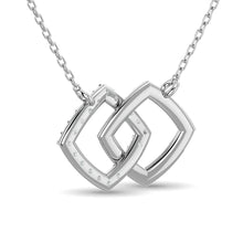 Diamond 1/6 ct tw Symatrical Square Necklace  in 10K White Gold