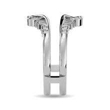 Diamond 1/4 ct tw Round and Tapper Guard Ring  in 14K White Gold