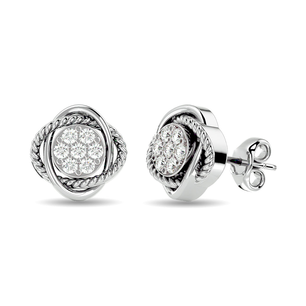 Diamond Fashion Earrings 1/4 ct tw in 10K White Gold