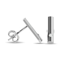 Diamond  1/20 ct tw Bar Earrings in 10K White Gold