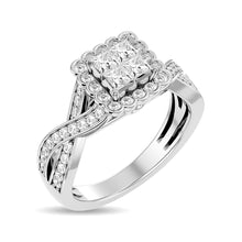 Diamond 1 ct tw Princess Head Engagement Ring in 14K White Gold
