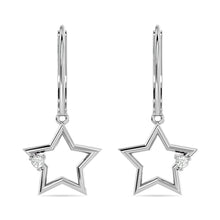Diamond 1/20 ct tw Star Earrings in Sterling Silver