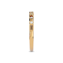Diamond 1/5 ct tw Round and Straight Baguette Stackable Ring  in 14K Yellow Gold