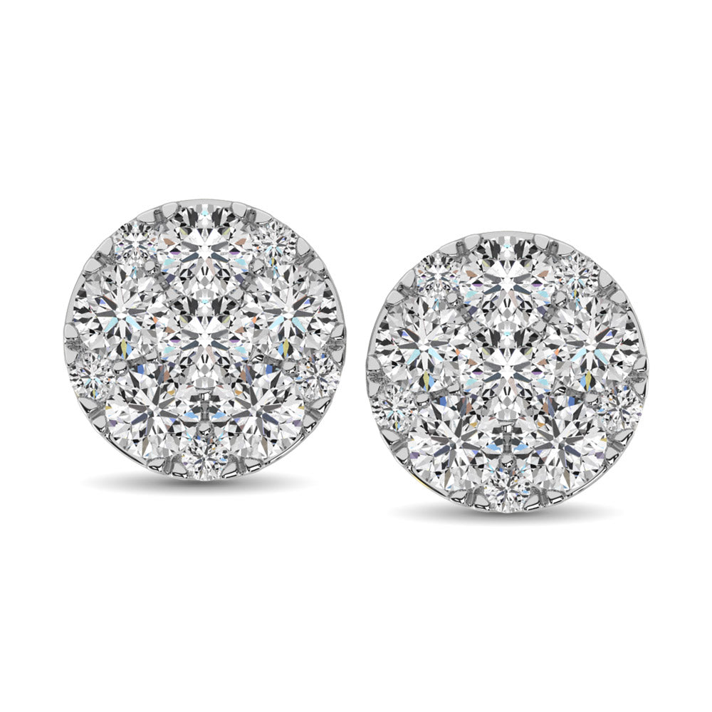 Diamond Stud Earrings 1/4 ct tw Round-cut in 10K White Gold