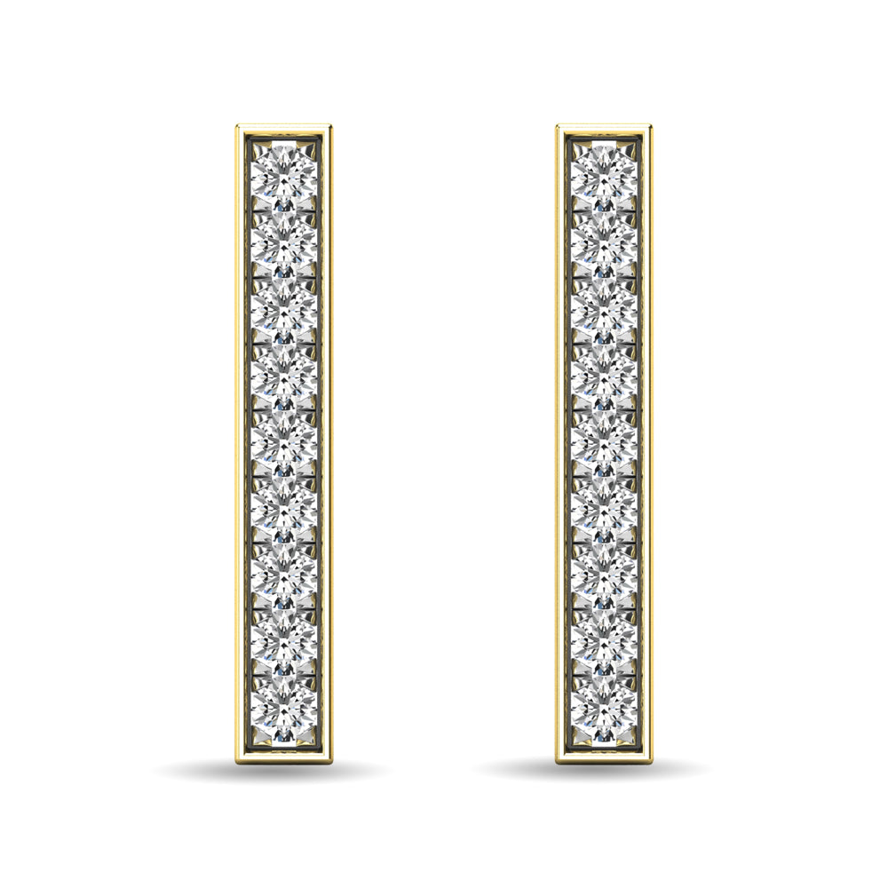 Diamond 1/20 ct tw Bar Earrings in 10K White Gold