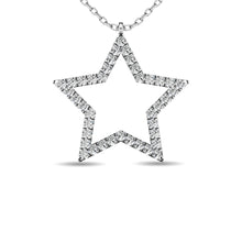 Diamond 1/8 ct tw Star Pendant in 10K White Gold