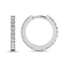 Diamond 5/8 ct tw Hoop Earrings in 10K White Gold