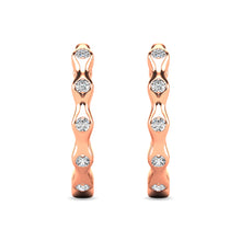Diamond 1/10 ct tw Hoop Earrings in 10K Rose Gold