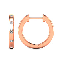 Diamond 1/10 ct tw Hoop Earrings in 10K Rose Gold