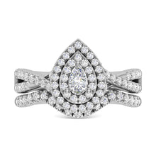 Diamond 1 Ct.Tw. Pear Cut Bridal Ring in 14K White Gold