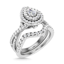 Diamond 1 Ct.Tw. Pear Cut Bridal Ring in 14K White Gold