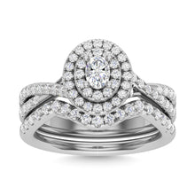 Diamond 1 Ct.Tw. Oval Cut Bridal Ring in 14K White Gold