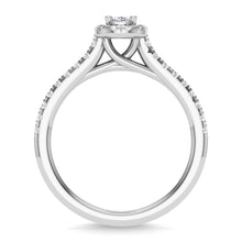 Diamond 3/4 Ct.Tw. Oval Cut Bridal Ring in 14K White Gold